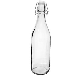 Butelka szklana Okrągła na Wino z klipsem 250ml