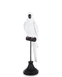 Figurka Papuga na stojaku kolor biały wys.30cm