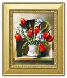 Obraz "Tulipany" ręcznie malowany 26x31cm