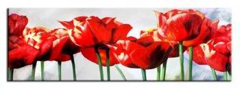 Obraz "Tulipany" ręcznie malowany 50x150cm