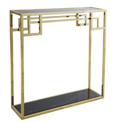 Konsola Shangrila Gold black glass, marmur