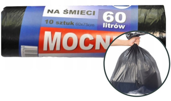 Worek Mocny na śmieci 60 l Wytrzymały na odpady