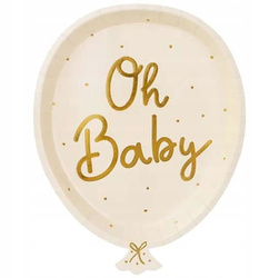 Talerzyki papierowe Baby Shower - Oh Baby 6 szt