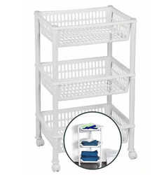 Regał biały Trolley Jumbo Eco 3-półkowy Organizer