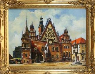 Obraz ręcznie malowany. Płótno w ramie.  39x49cm