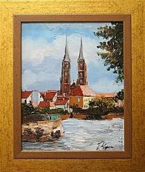 Obraz - Wrocław - olejny, ręcznie malowany 27x32cm