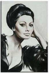 Obraz ręcznie malowany. Płótno na blejtramie. Sophia Loren  60x90cm