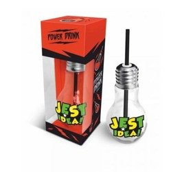 POWER DRINK  Szklanka Żarówka 400ml Jest Idea