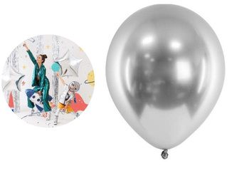 Balony Glossy 30cm, srebrny (1 op. / 10 szt.)