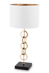Lampa stołowa metalowa złoto-biała H: 55 cm