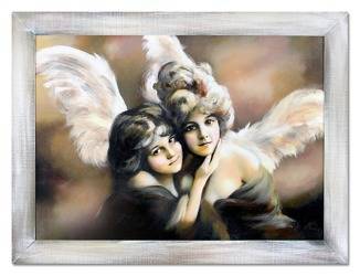 Obraz "Anioły" ręcznie malowany 64x84cm