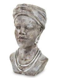 Osłonka rzeźba kobieta beżowa ceramika 28x17x14
