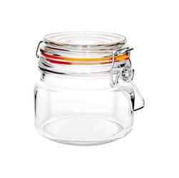 Słój szklany z klamrą Pojemnik z klipsami 0,5 L