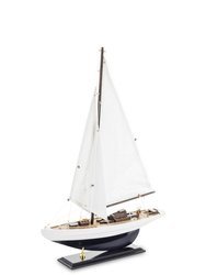 Szczegółowa replika model Biały jacht z żaglem