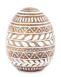 Wielkanocna Ozdoba Jajko  w wzorach biało-brązowy