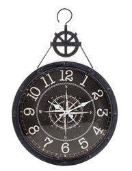 Zegar wiszący metalowy czarny średnica: 61 cm